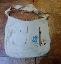 Floral Printed Canvas Crossbody Bag